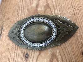 Vintage Antique Brass Rhinestone Sparkle Southwestern Cowgirl Style Belt Buckle - $24.99