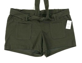 A Pea In The Pod Maternity Under Belly Green Short Shorts Self Tie Wms L... - £27.13 GBP