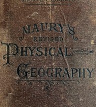 Maury&#39;s Geography 1884 Book Cover Only Craft Supply Antique Crafting DWP3D - £14.49 GBP