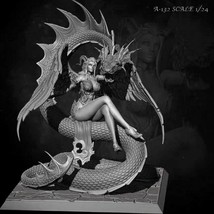 1/24 Resin Model Kit Beautiful Girl Witch Sorceress Devil Dragon Unpainted - £27.68 GBP