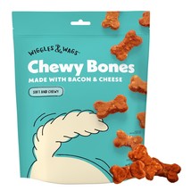 Wiggles and Wags Soft Chews Bacon &amp; Cheese Recipe Bone-Shaped Treats - $12.28