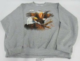 Wildlife Sweatshirt American &quot;13 Hidden Eagles&quot; in Grey XXL USA Birds Gray - £18.97 GBP