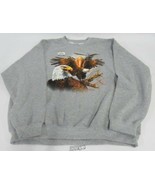 Wildlife Sweatshirt American &quot;13 Hidden Eagles&quot; in Grey XXL USA Birds Gray - $451.95 MXN