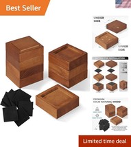 Set of 8 Adjustable Oak Furniture Risers - Height 1&#39;&#39; to 4&#39;&#39; with Non-Sl... - $42.00