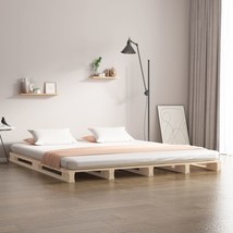 Pallet Bed 200x200 cm Solid Wood Pine - £99.63 GBP
