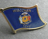 WISCONSIN US STATE SINGLE FLAG LAPEL PIN BADGE 7/8 INCH - $5.64