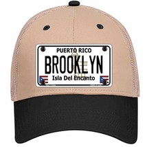 Brooklyn Puerto Rico Novelty Khaki Mesh License Plate Hat - £23.29 GBP