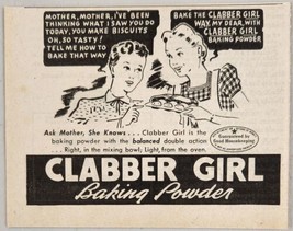 1947 Print Ad Clabber Girl Baking Powder Cartoon Farm Ladies Make Biscuits - £8.04 GBP
