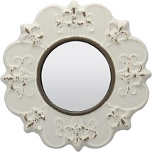 Small Wall Mirror Vintage Hanging Mounted Accent Home Decor Round Cerami... - £18.56 GBP