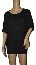 Sweater Project Women&#39;s Short Sleeve Sweater Black Large - $17.99