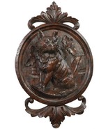 Plaque EQUESTRIAN Lodge Sitting Fox Large Chocolate Brown Resin Hand-Cast - £266.57 GBP