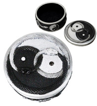 Spiritual Harmony Black And White Coiled Yin Yang Snake Small Trinket Bo... - £21.65 GBP