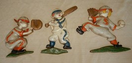 Vintage Sexton 1970 cast aluminum baseball players 3 piece set - $30.00