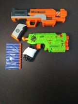 NERF Gun Lot - Zombie Strike Quadrot, Clear shot Darts Included TESTED  - £15.97 GBP