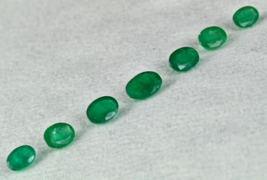 Earth Mined Natural Zambia Emerald Oval Cut 7 Pc 7.30 Ct Gemstone Bracelet Set - £322.67 GBP