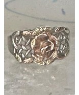 Black Hills Gold ring Rose band Valentine size 7.75 sterling silver wome... - $136.62