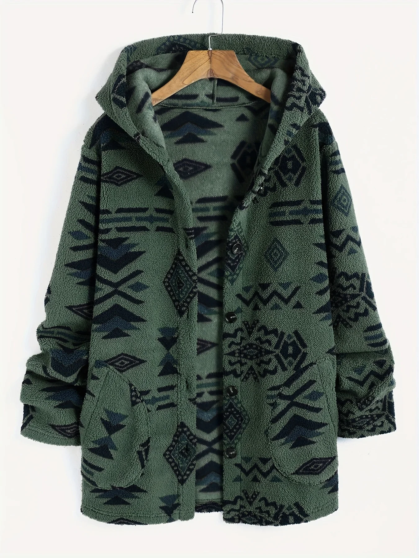 Women&#39;s Aztec national printing ultra-fine Austrian plush coat ladies pl... - €51,17 EUR