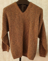 Bill Blass Green Brown V Neck Cotton Blend Sweater  Men Size Large - $19.79