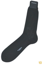 Ermenegildo Zegna Men Black Cotton Italy Falo Scozia Plain Demi Socks Size 2XL - £19.89 GBP