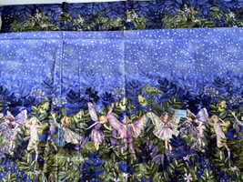 Michael Miller Night Fairies Double Border Stripe Quilt Fabric 37.5”W X 44”L - £27.66 GBP
