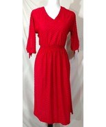 Vintage JERELL OF TEXAS Dress Red Polka Dot Cold Shoulder Knotted Sleeve... - £60.90 GBP