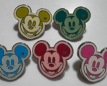 Lot 5 Disney Pins Colorful Mickey Mouse Head WDW Hidden Mickey Series - £18.19 GBP