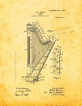 Harp Patent Print - Golden Look - $7.95+
