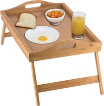 Home-it Bed Tray Table with Folding Legs, and Breakfast Tray Bamboo Bed Table - £27.30 GBP