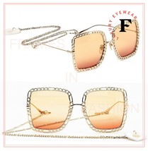 GUCCI 1033 Gold Orange Chain Necklace Pearl Heart Pendant 001 Sunglasses GG1033S - £560.70 GBP