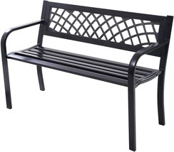 Tangkula Outdoor Garden Bench Park Bench With Steel Frame &amp; Pvc Backrest, Park - $103.92