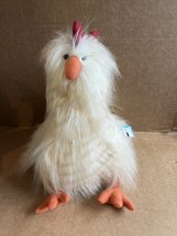 NWT NOS Jellycat Chelsea Chicken Rooster Plush Long Hair Pet Stuffed Animal 12&quot; - £27.65 GBP