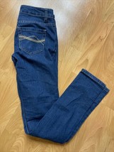 Y2k Truhearts Jeans Juniors Size 3 Dark Wash Stretch Straight Low Rise - £7.98 GBP