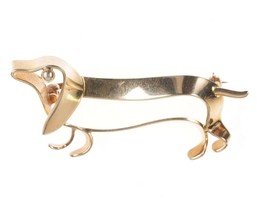 Modernist 14k Tiffany Dachshund Weiner dog pin - $1,692.90