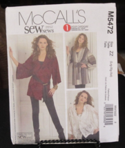 McCalls M5472 Misses One Hour Cardigan &amp; Belt Pattern - Size L/XL/XXL (1... - £7.62 GBP