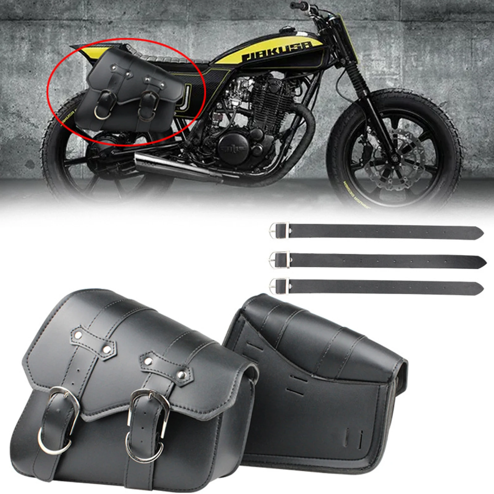 Motorcycle Side Swingarm Bag Waterproof Saddlebag for Softail Models - £35.54 GBP