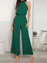 2025 Spring and Summer New Women&#39;s green Casual Solid Color Hanging  Sleeveless  - $19.99