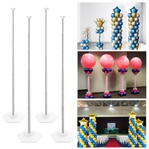 Balloon Column Stand Kit Set Of 4, 7 Feet Height Adjustable Balloon Tower Pillar - £51.35 GBP