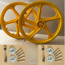 BMX Bicycle 20&quot; PVC Sport Rim Complete (Yellow) Wheelset Hub Set- DHL EX... - $68.41
