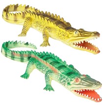 Soft Alligator Toys For Kids, Set Of 2, Pvc Animal Figurines, 14.5 Long Alligato - £20.55 GBP