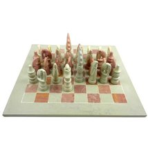 SMOLArt Hand Carved Soapstone Maasai Chess Set - 14&quot; Board - £97.51 GBP