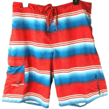 O&#39;Neill Striped Surfer Board Shorts sz 32 Mens Swim Suit Trunks Hex Tool... - £21.15 GBP