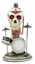 Day Of The Dead Tattoo Skeleton Rock Drummer Bobblehead Figurine 6.5&quot;L M... - $38.99