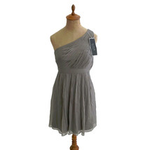 J Crew Kylie Bridesmaid Dress 42103 Sz 00P Gray Silk Chiffon One Shoulde... - £33.04 GBP