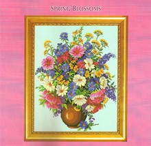 Sale!!! Complete Cross Stitch Materials &quot;Spring Blossoms&quot; Free Ship - £23.22 GBP