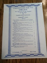 Compositions for the Hammond and Pipe Organ by Charles Paul Vintage sheet music - £132.29 GBP