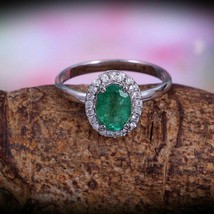 925 Sterling Silver Natural Certified 4.25 Ct Emerald Solitaire Ring For Beloved - £71.14 GBP