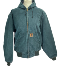 Men Carhartt  Canvas Coat Jacket GREEN Duck Cloth JO6HTG Quilted Lined S... - £140.58 GBP