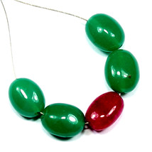 Rojo y Verde Onix Liso Cuentas Briolette Natural Suelto Piedra Preciosa ... - $4.18
