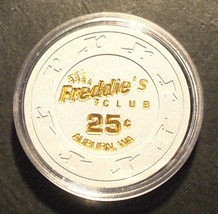 (1) 25 Cent Freddie&#39;s Club Casino Chip - Auburn, Washington - $8.95