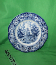 Liberty Blue Copper Engravings Historic Colonial Scenes Staffordshire Plate - £27.75 GBP